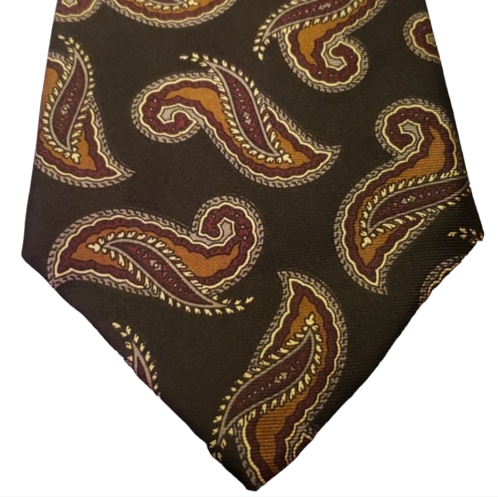 Gant Men's 100% Silk Tie Black/Gold/Red/Silver